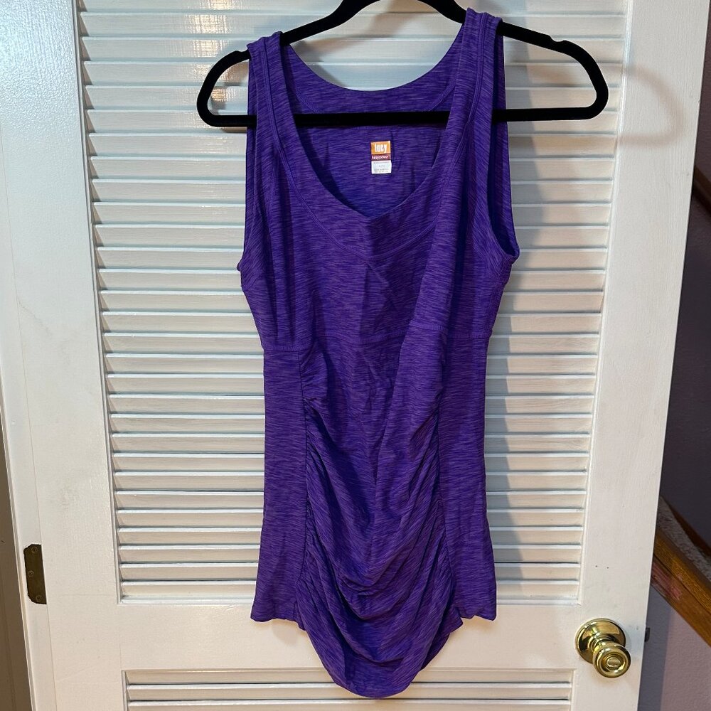 Lucy “LucyPower” Purple V-Neck Ruched Workout Tank – Size XL (Fits 1X) – NWOT
